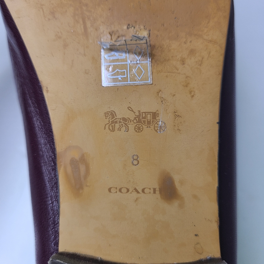 Coach Haley Burgundy Horsebit Detail Genuine Leather Loafers - Picture 8 of 9